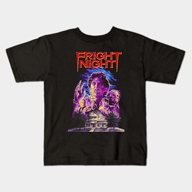 Fright Night Horror Vintage Kids T-Shirt by OrcaDeep